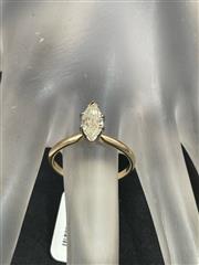 Lady's Diamond Solitaire Ring 1.06 CT. 14K Yellow Gold 2.3g
